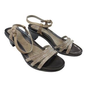 Abeo b.i.o.system Heel Sandals Womens 9 Tan Beige Glitz Grace Metatarsal Support